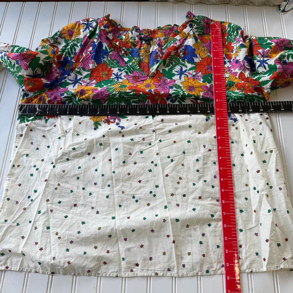Talbots Floral white multicolored floral Boho Blouse Size 2X - Picture 8 of 9